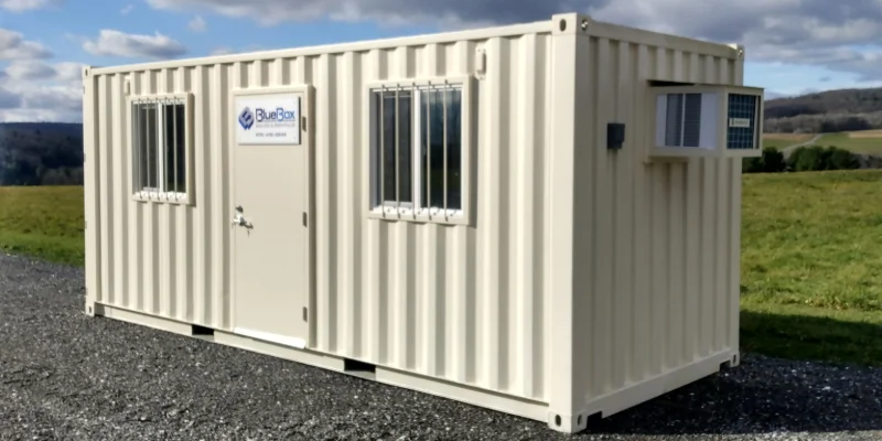 A beige portable office in Canton, PA