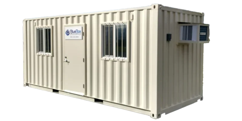 a blue storage container