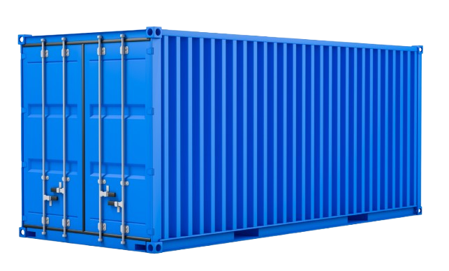 a blue storage container