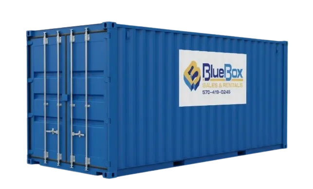 a blue storage container