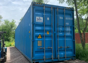 a blue 40ft storage container available for sale