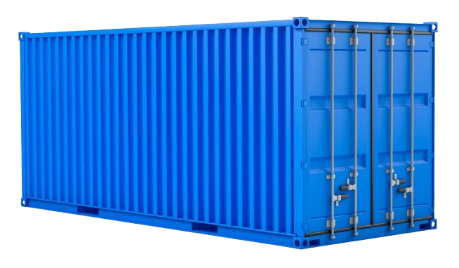 a blue storage container